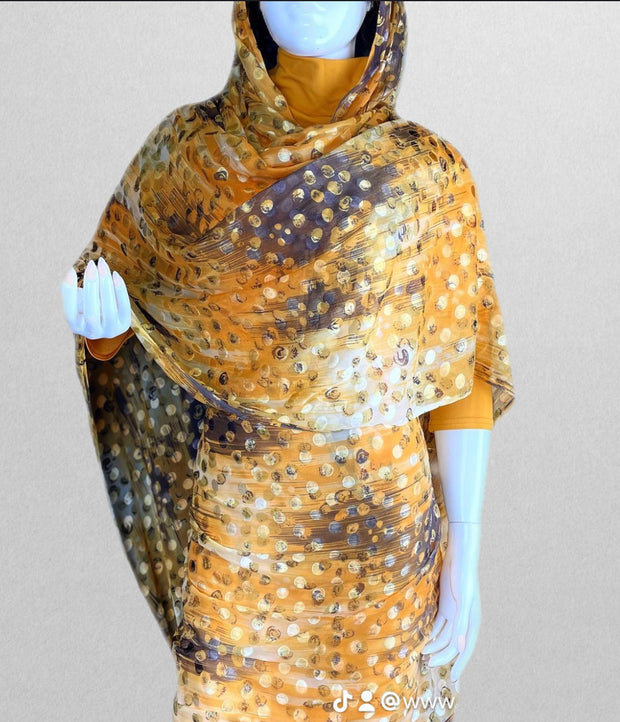 Yellow Silk Chiffon Toub