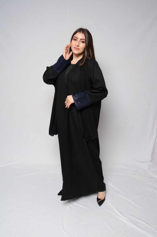 Black Printed Abaya