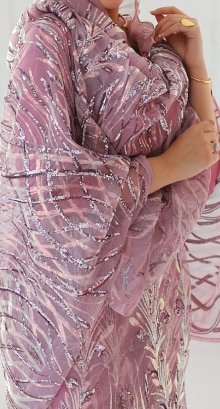 Pink Embroidered Toub