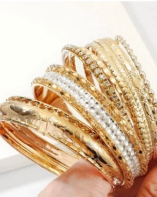 Golden Bangles with Stones