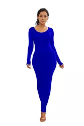 Round-Neck Bodycon Maxi Dress