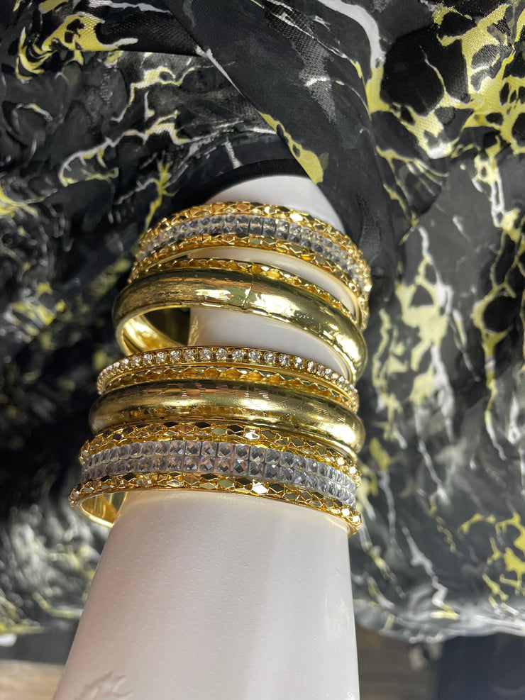 Golden Bangles with Stones